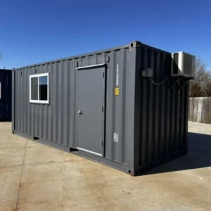 20 ft Slate Gray Shiplap 120V Shipping Container Office